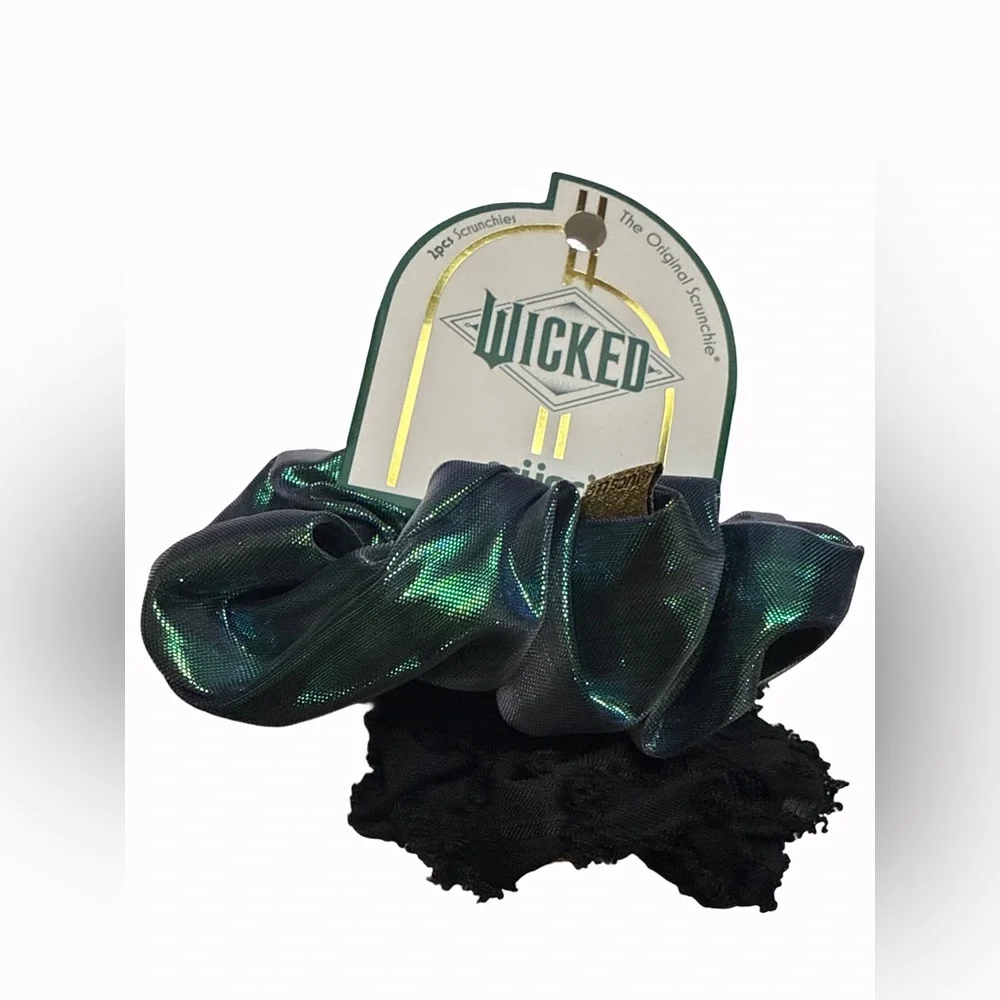 Scünci Wicked Green and Black Hair Accessories Set 4 Piece Set New with Tags